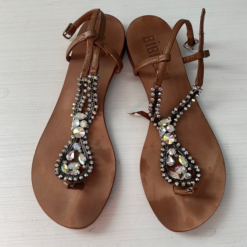 Bibi Lou crystals leather sandals